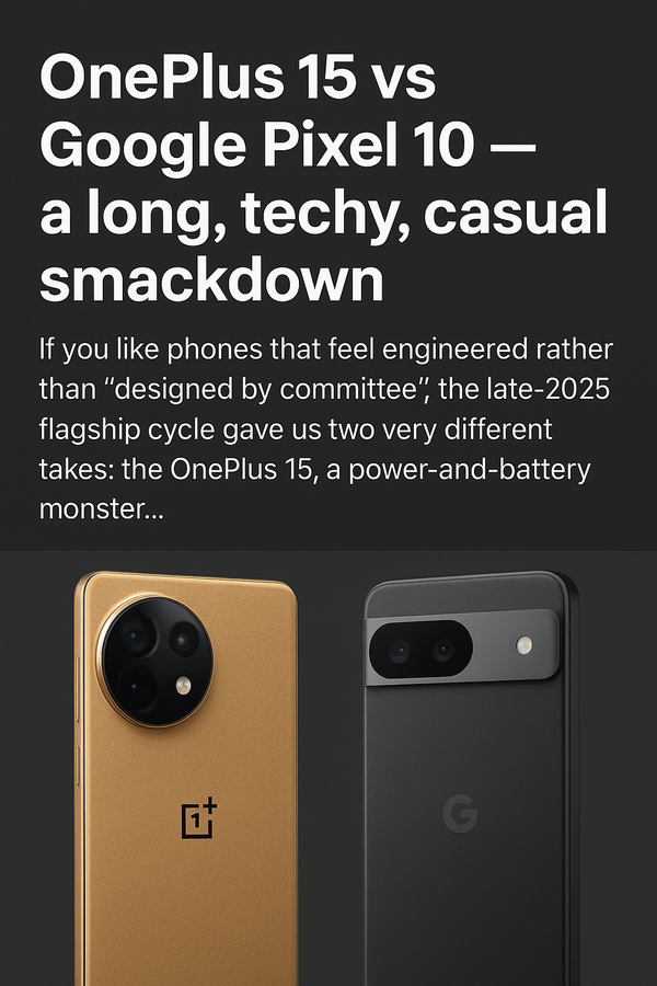 OnePlus 15 vs Google Pixel 10 — Power vs AI, Which 2025 Flagship Wins?